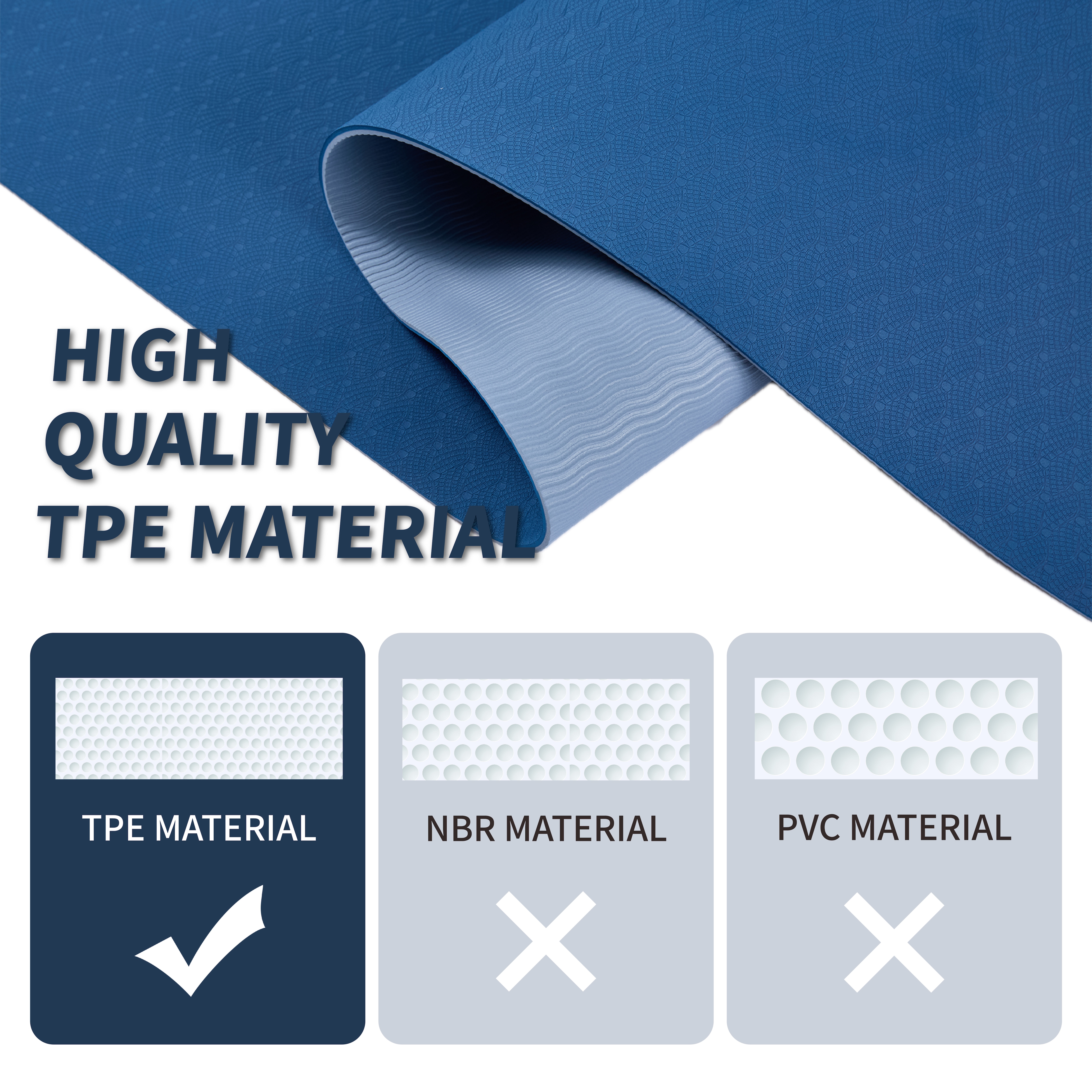Yoga Mat, Exercise Yoga Mat With Non-Slip Design, Professional TPE Exericise Mat, 72" X 24" Multi-Purpose Workout Mat For Women, Pilates Fitness And Floor Exercises_voghion.com